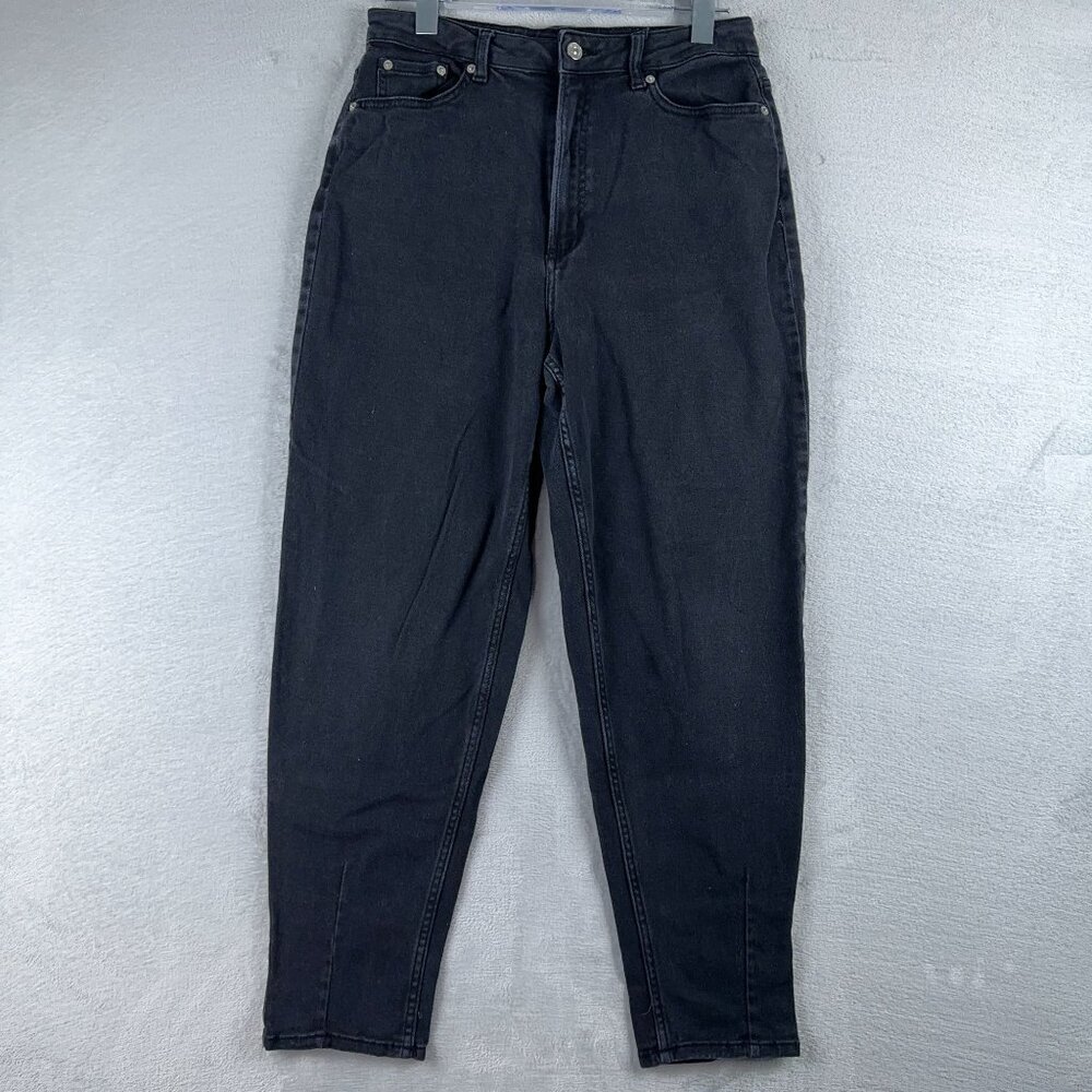Divided By H&M Mom Jeans High Rise Womens Size 8 Black Five Design Pockets